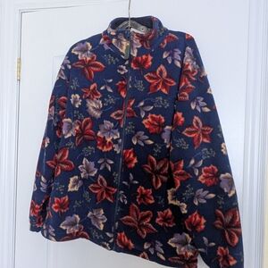 Northern Reflections Multicolor Maple Leaf Fleece Jacket Medium